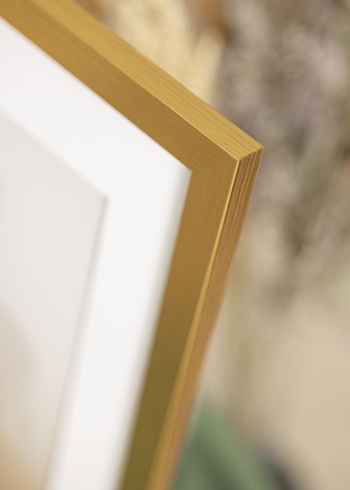Ram med passepartou Frame Gold Wood 40x70 cm - Picture Mount White 28x58 cm