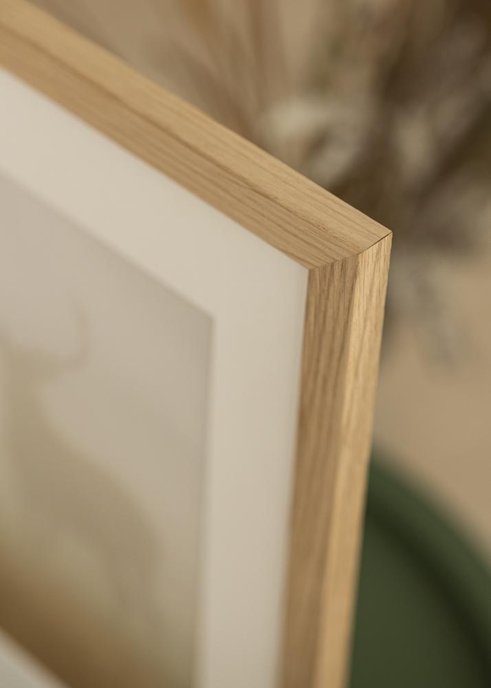Ram med passepartou Frame Oak Wood 20x30 cm - Picture Mount White 10x20 cm