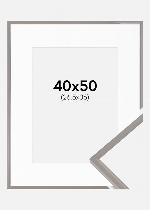 Ram med passepartou Frame New Lifestyle Earth Grey 40x50 cm - Picture Mount White 27.5x37 cm