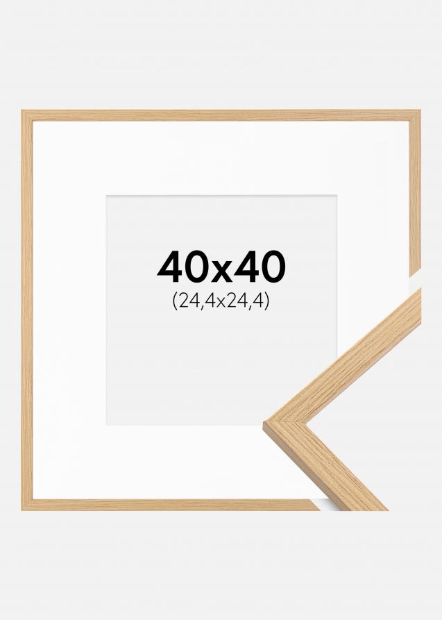 Ram med passepartou Frame Galant Oak 40x40 cm - Picture Mount White 10x10 inches