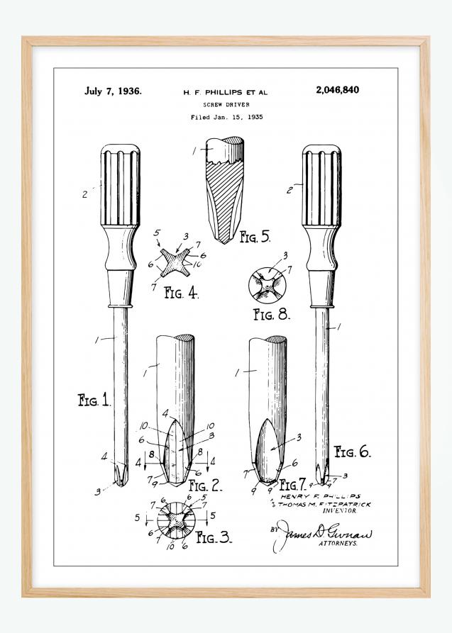 Bildverkstad Patent drawing - Screwdriver Poster