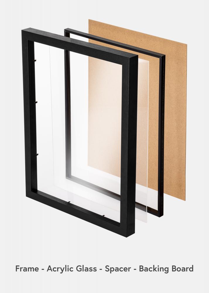 BGA BGA Box Frame Acrylic Glass Black 15.75x23.62 inches (40x60 cm)