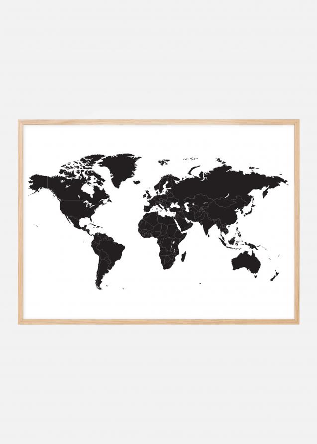 Bildverkstad World map - Black Poster