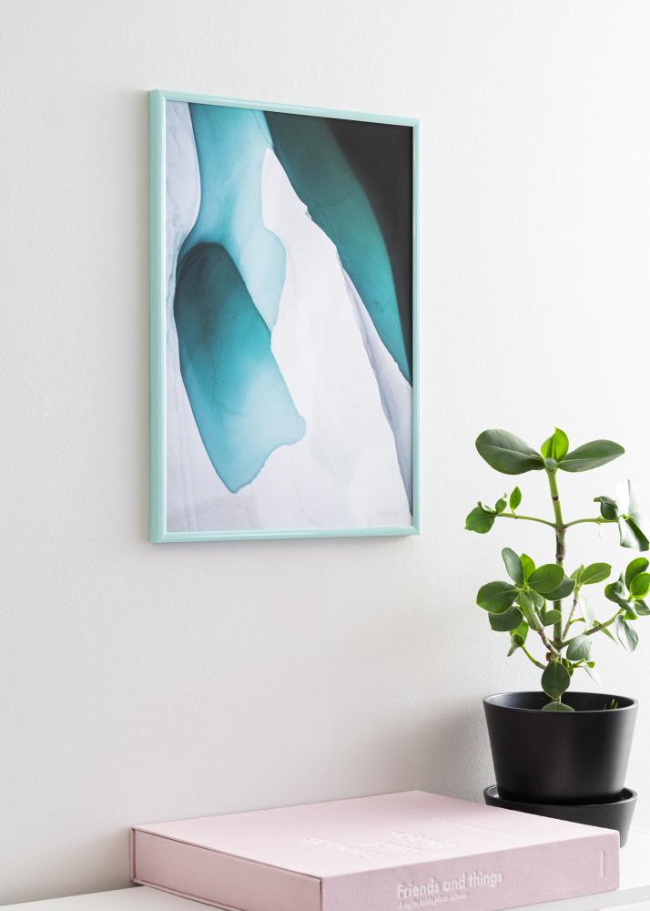 Ram med passepartou Frame New Lifestyle Turquoise 30x40 cm - Picture Mount Black 20x28 cm