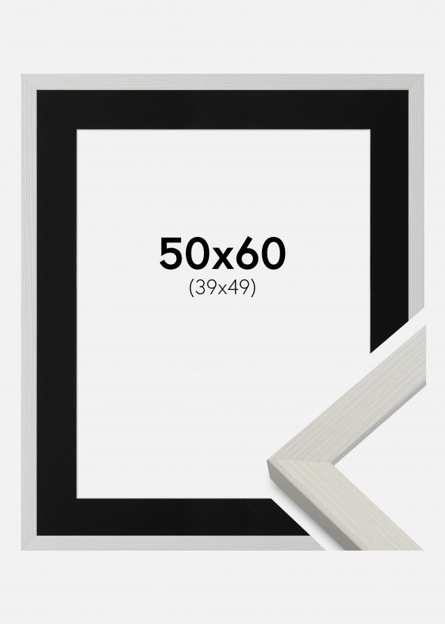 Ram med passepartou Frame Fiorito White 50x60 cm - Picture Mount Black 40x50 cm