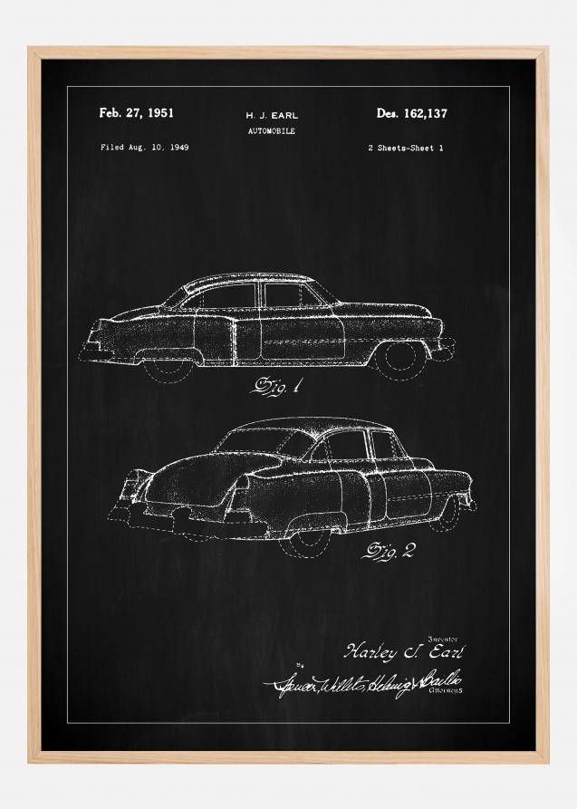 Bildverkstad Patent drawing - Cadillac I - Black Poster