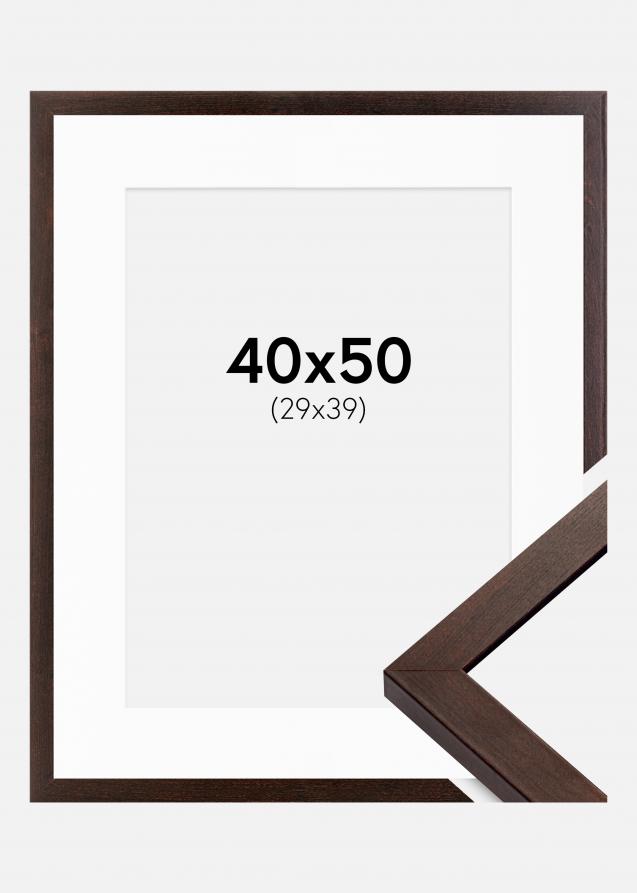 Ram med passepartou Frame Selection Walnut 40x50 cm - Picture Mount White 30x40 cm