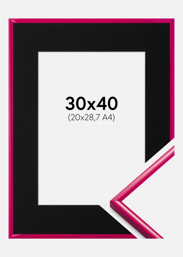 Ram med passepartou Frame New Lifestyle Dark Pink 30x40 cm - Picture Mount Black 21x29.7 cm