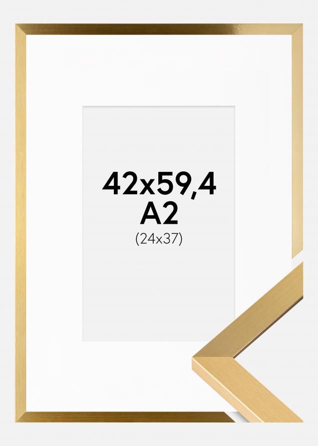 Ram med passepartou Frame Selection Gold 42x59.4 cm (A2) - Picture Mount White 25x38 cm