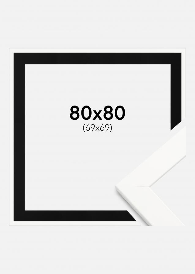 Ram med passepartou Frame Trendline White 80x80 cm - Picture Mount Black 70x70 cm