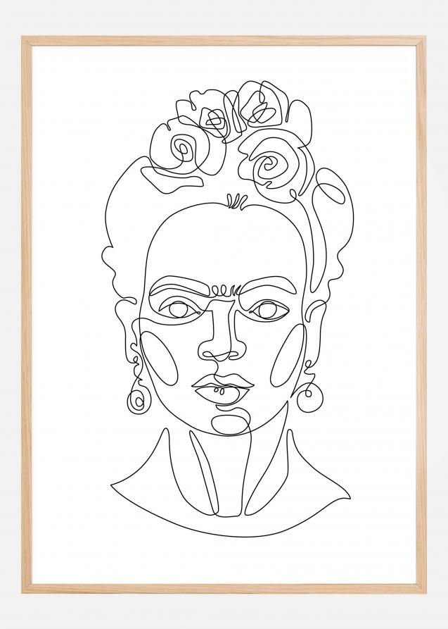 Bildverkstad Frida Kahlo - Thin Line Art Poster