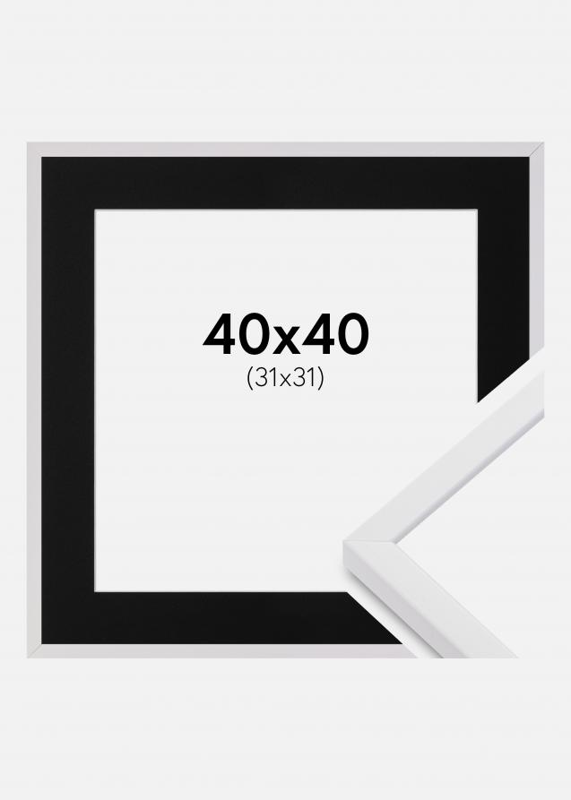 Ram med passepartou Frame E-Line White 40x40 cm - Picture Mount Black 32x32 cm