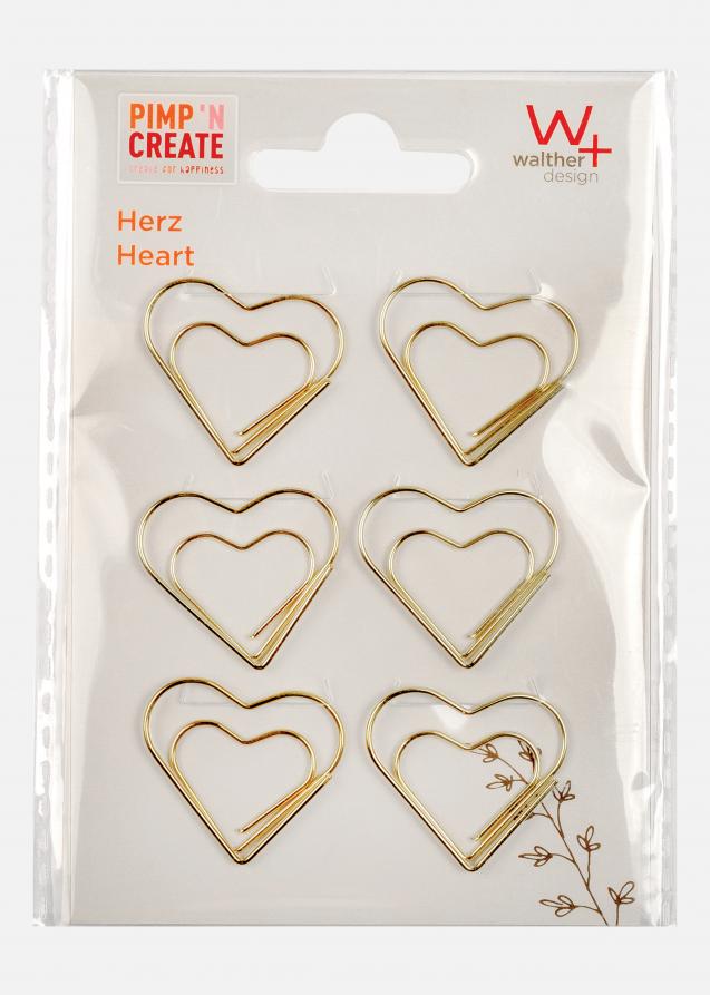 Walther PAC Metal Paper Clip Heart Gold