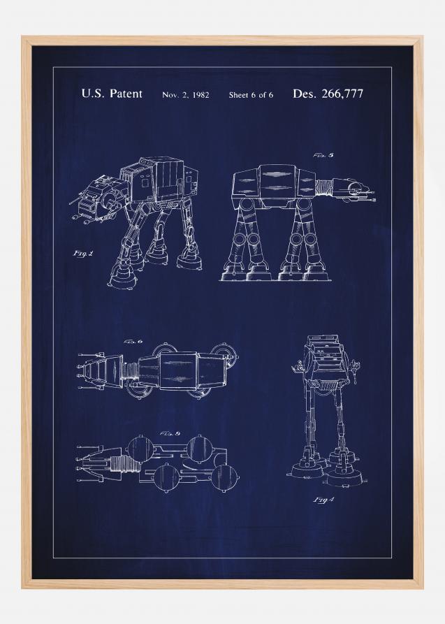 Bildverkstad Patent drawing - Star Wars - Walker - Blue Poster