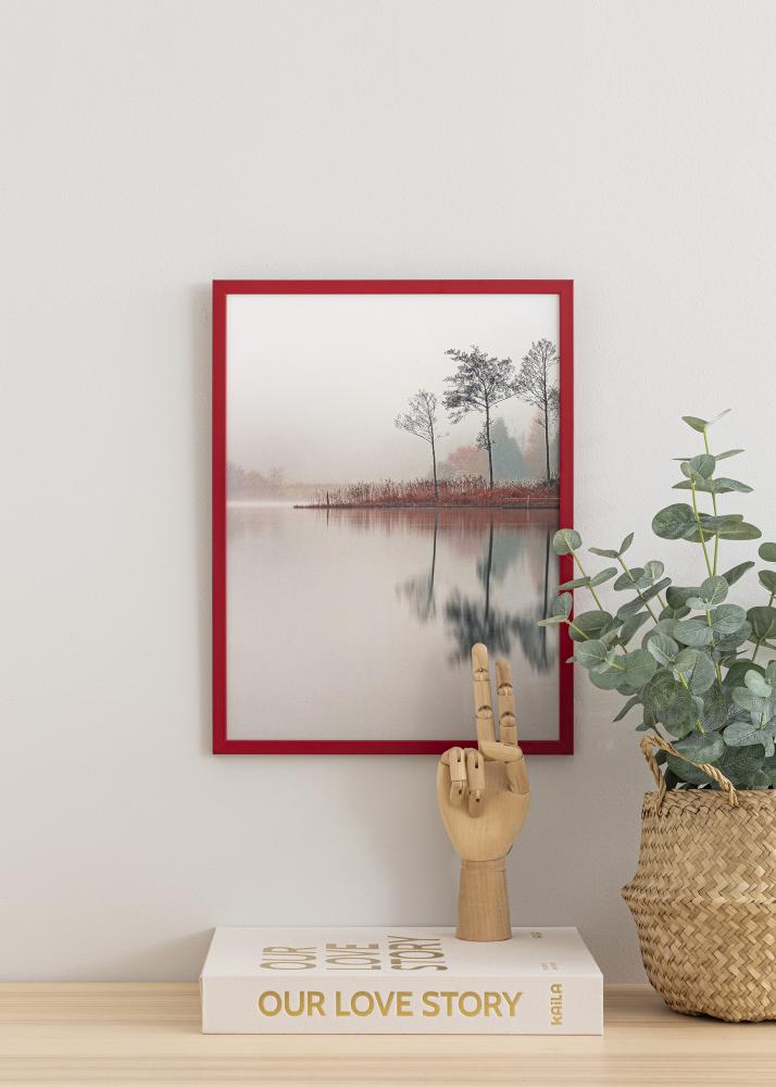 Ram med passepartou Frame Edsbyn Red 40x50 cm - Picture Mount White 28x35 cm