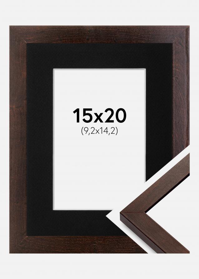 Ram med passepartou Frame Selection Walnut 15x20 cm - Picture Mount Black 4x6 inches
