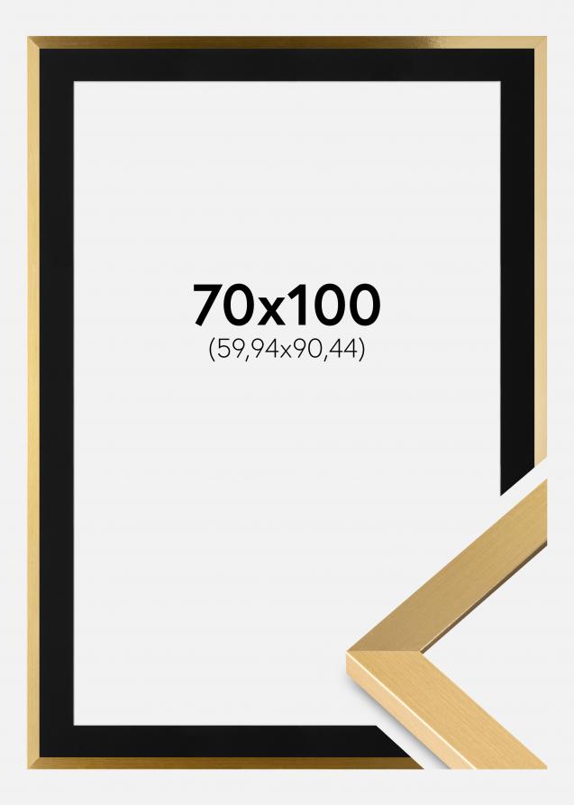 Ram med passepartou Frame Selection Gold 70x100 cm - Picture Mount Black 24x36 inches