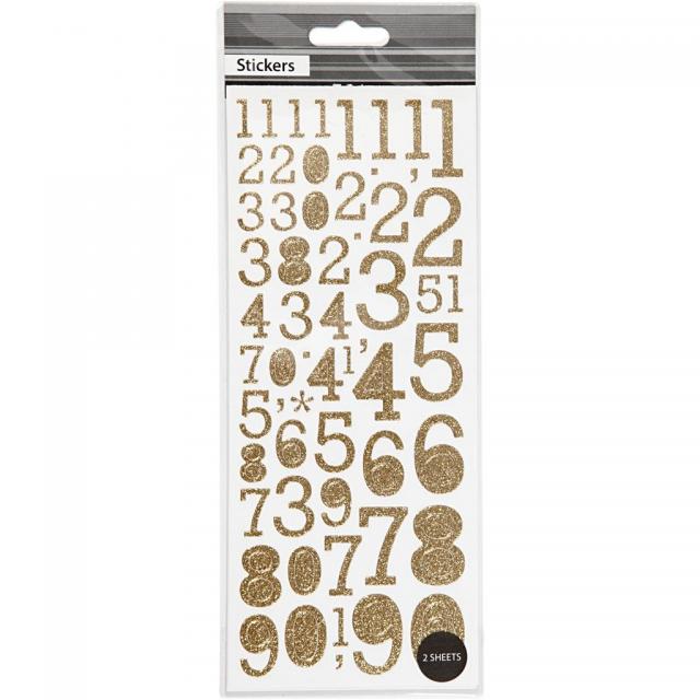 Focus Focus Glitter stickers Gold Numbers