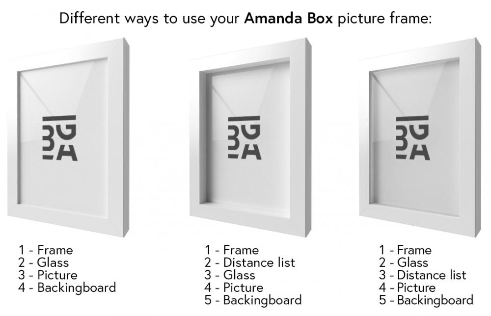 Artlink Frame Amanda Box Acrylic glass White 19.69x59.06 inches (50x150 cm)