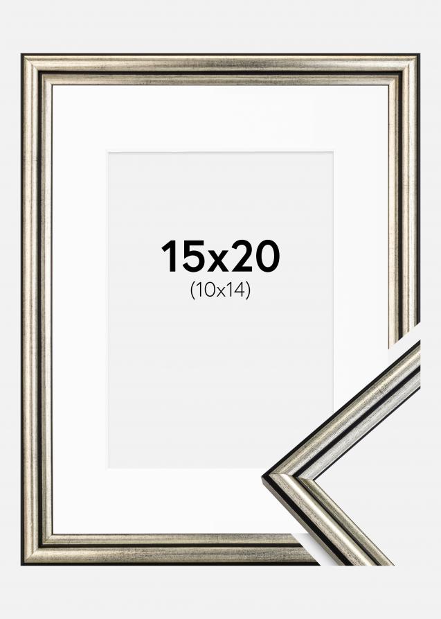 Ram med passepartou Frame Horndal Silver 15x20 cm - Picture Mount White 11x15 cm