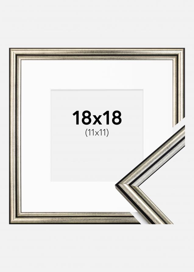 Ram med passepartou Frame Horndal Silver 18x18 cm - Picture Mount White 12x12 cm