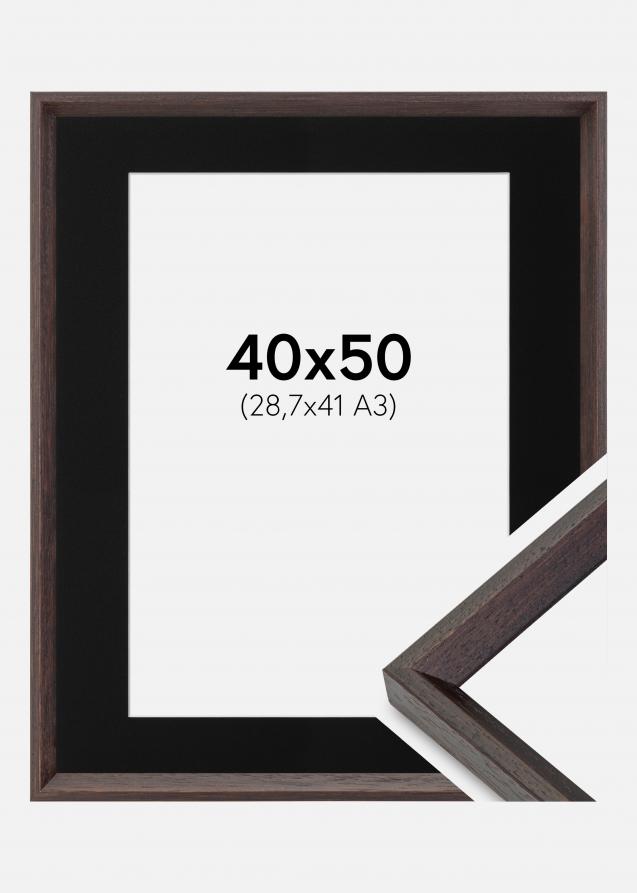 Ram med passepartou Frame Globe Espresso 40x50 cm - Picture Mount Black 29.7x42 cm (A3)
