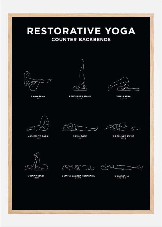 Bildverkstad Restorative Yoga - Black Poster