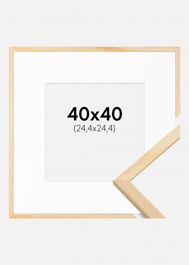 Ram med passepartou Frame Galant Pine 40x40 cm - Picture Mount White 10x10 inches
