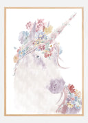 Unicorn Floral Poster
