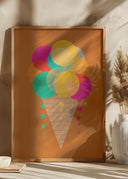 Neon Ice Cream Poster