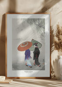 Two Women In The Rain Poster