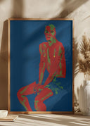 A Man Posing Blue Poster