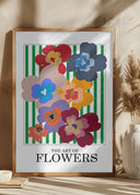 The Art Of Flowers Green Stripe Poster