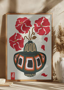 Ukiyo Vase Flower Greige Poster