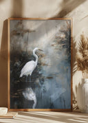 Egret in Lake Poster