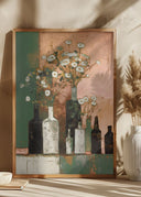Bottles And Flowers Poster