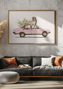 Tiger On Car Poster