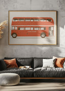 Red English Bus Poster