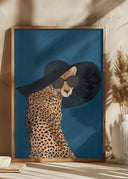 Fashionable Cheetah wearing a sunhat Poster