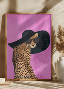 Cheetah Hat Pink Poster