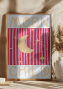 Pink and Red Moon Child Poster