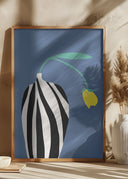 Tulip In Zebra Striped Vase Poster