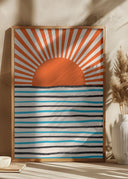 Red Sun and Sea Poster