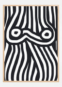 Black and White Striped Nude Poster
