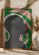 Anonymous Portrait In Green Spiral Poster
