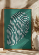 Line art confined in space-green Poster