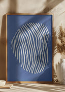 Line art confined in space-blue Poster
