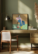 Lady Sitting with her vase Poster