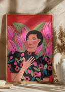 Abstract Modern Woman Portrait Poster