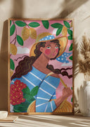 Portrait woman in Amalfi coast Italy Poster